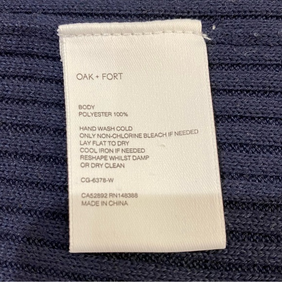 OAK + FORT Navy Ribbed Cardigan - Picture 8 of 8